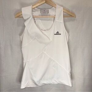 Adidas x Stella McCartney White Ruffle Athletic Tank | Designer Activewear